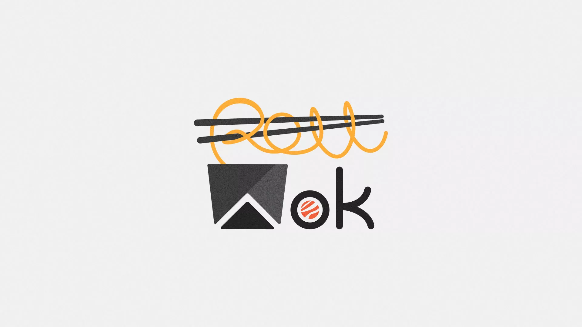 Разработка логотипа суши-бара «Roll Wok Club» в Топках