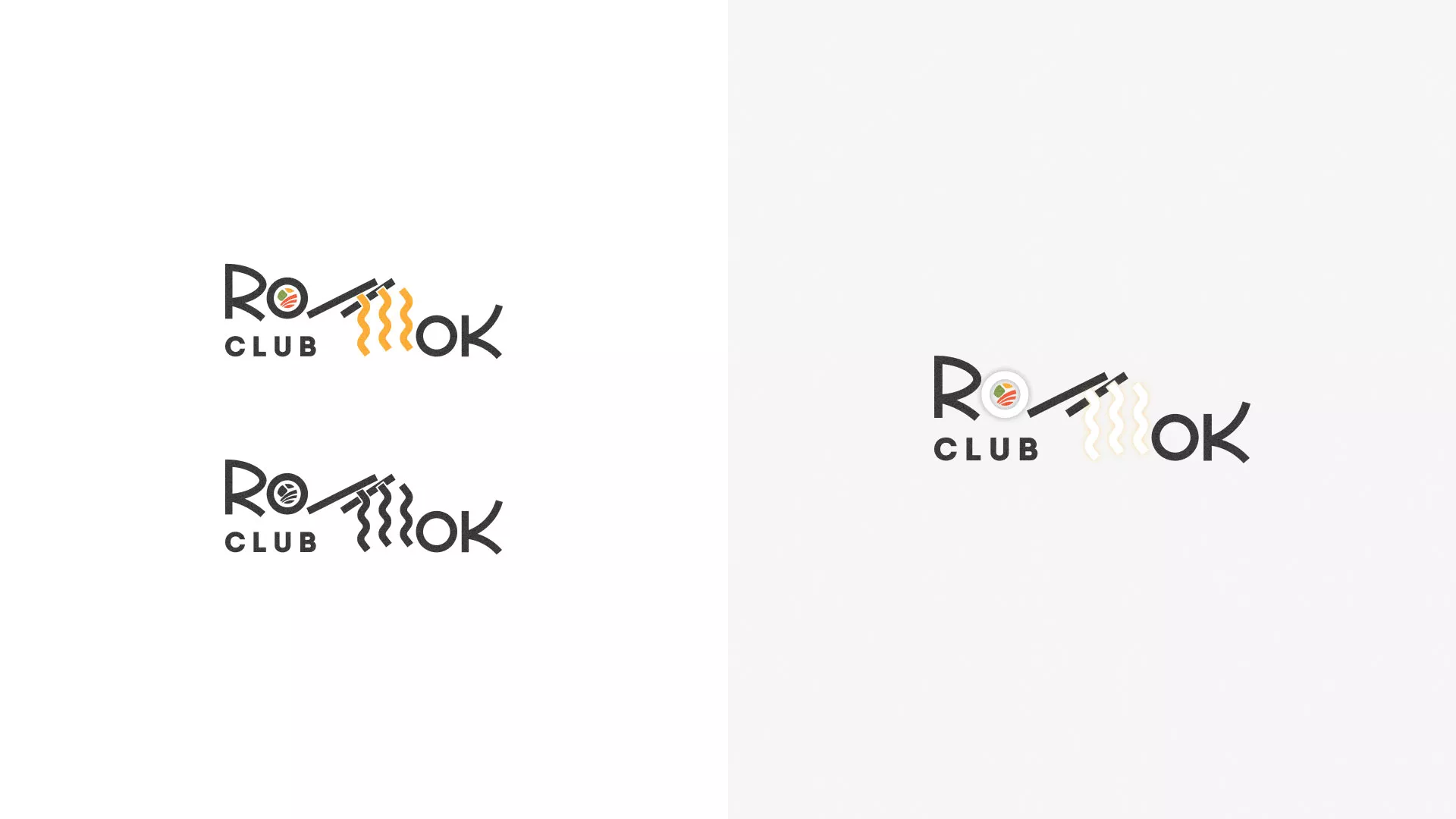 Создание логотипа суши-бара «Roll Wok Club» в Топках