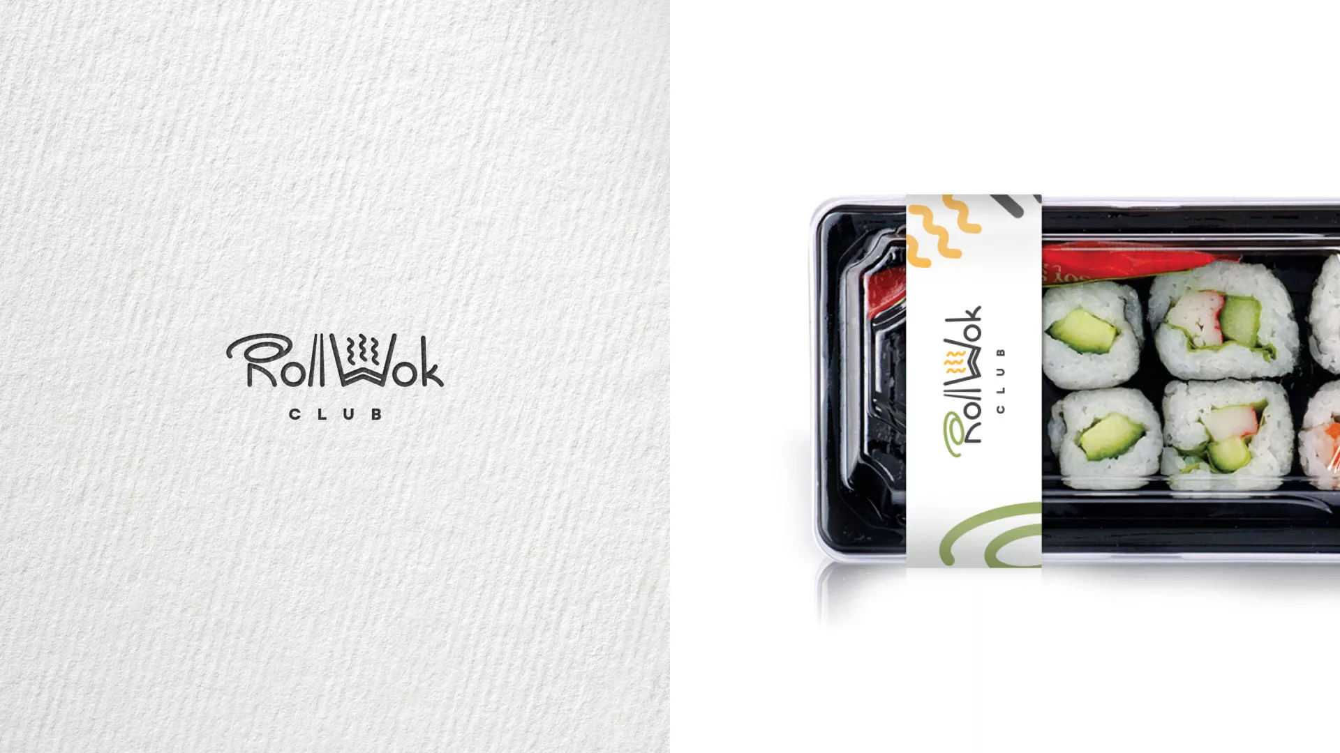 Создание дизайна упаковки суши-бара «Roll Wok Club» в Топках