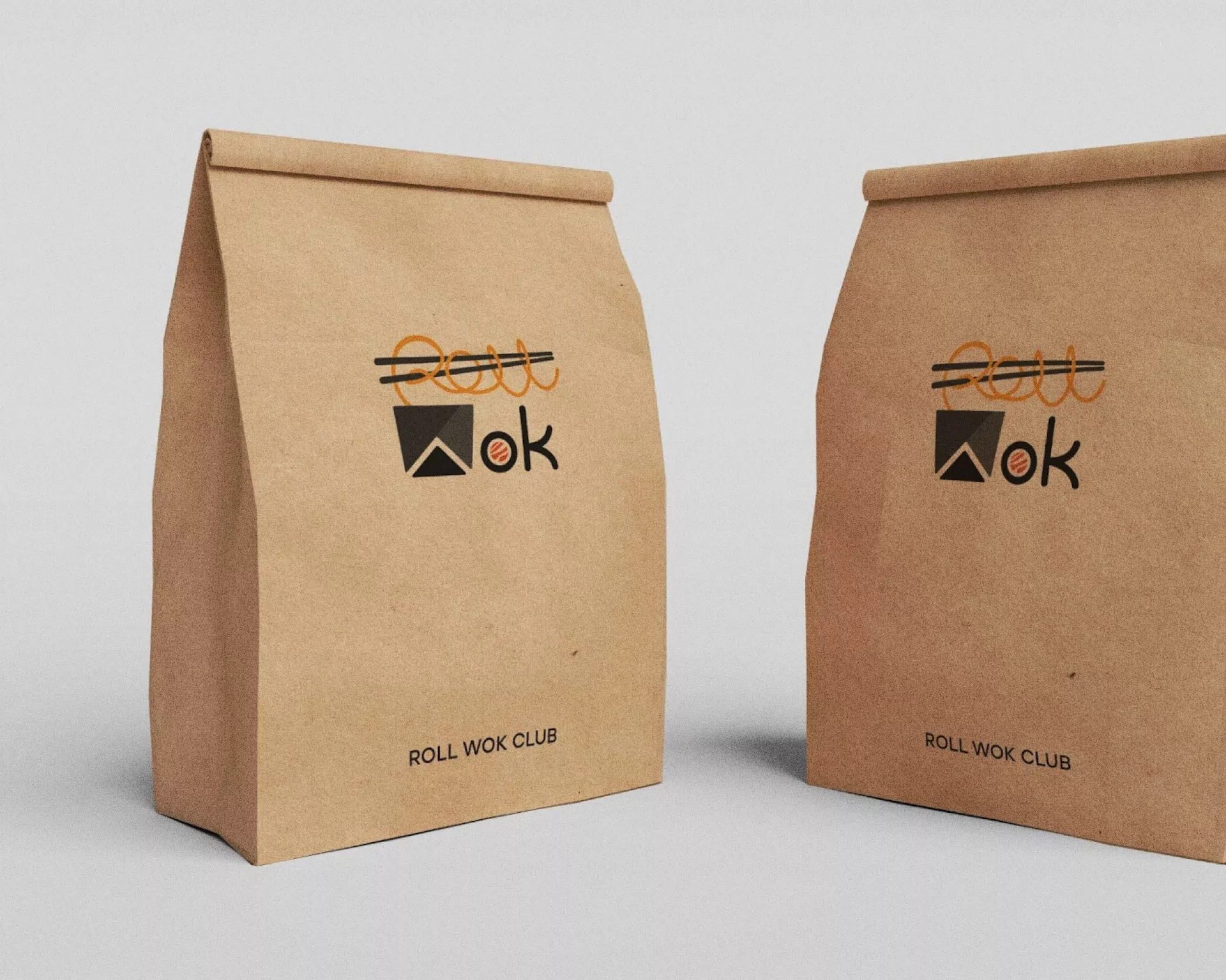 Создание дизайна упаковки суши-бара «Roll Wok Club» в Топках